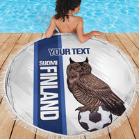 Custom Finland Football Beach Blanket Suomi Come On Huuhkajat