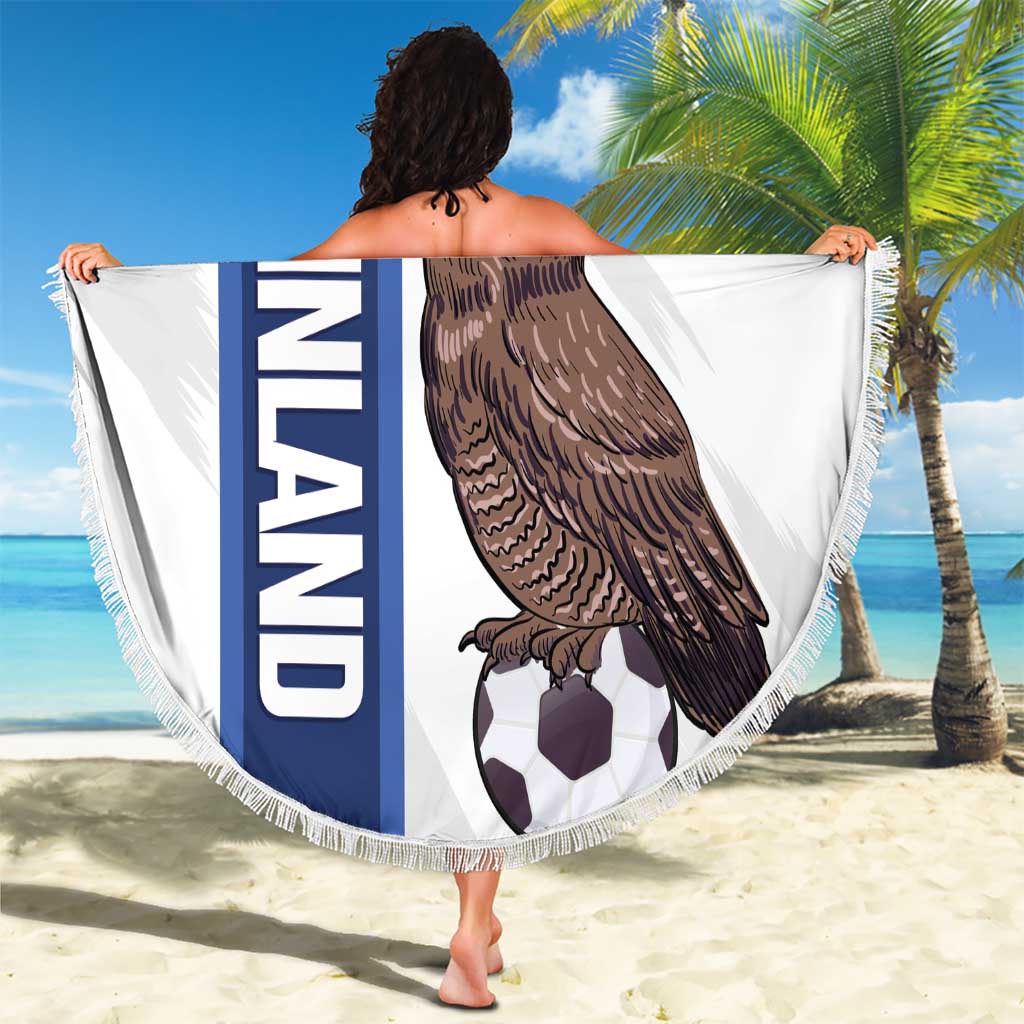 Custom Finland Football Beach Blanket Suomi Come On Huuhkajat