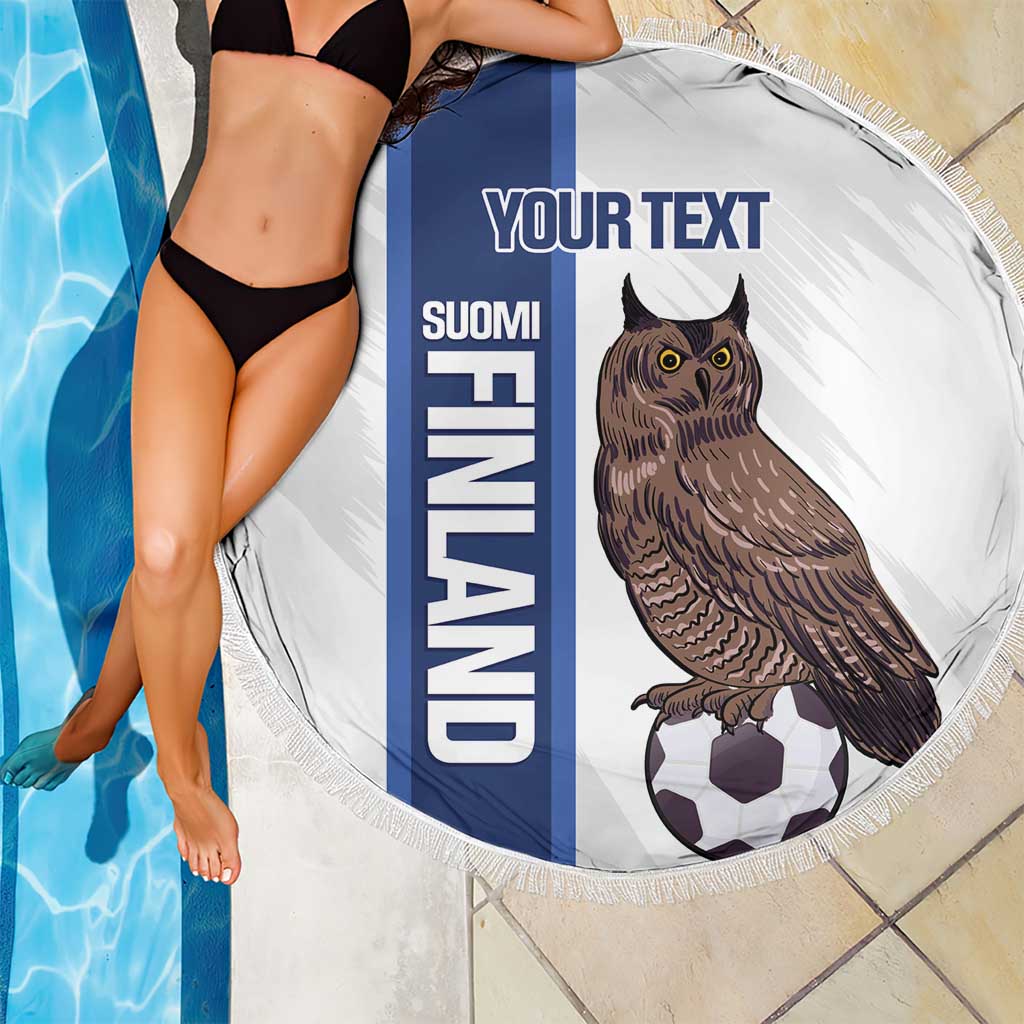 Custom Finland Football Beach Blanket Suomi Come On Huuhkajat