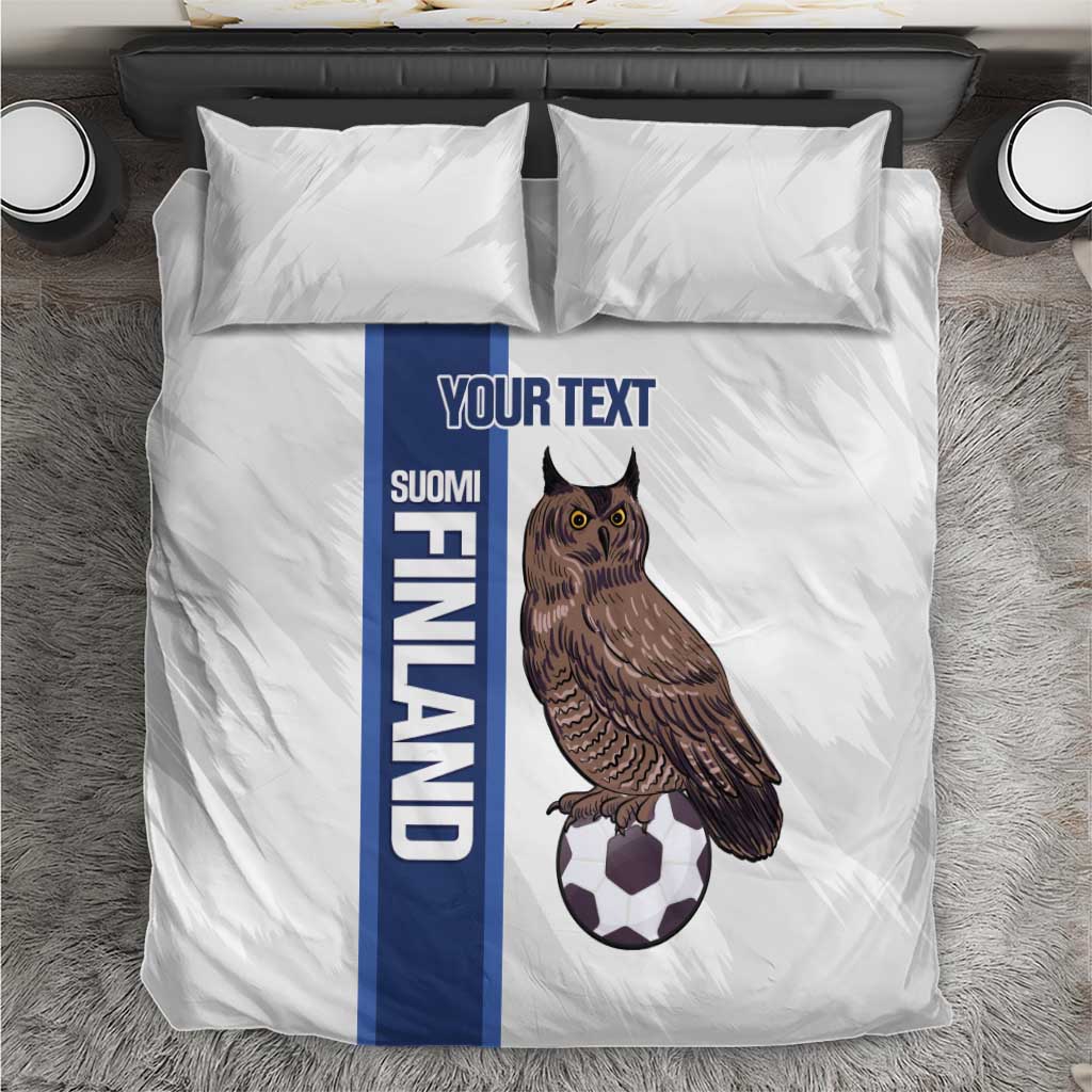 Custom Finland Football Bedding Set Suomi Come On Huuhkajat