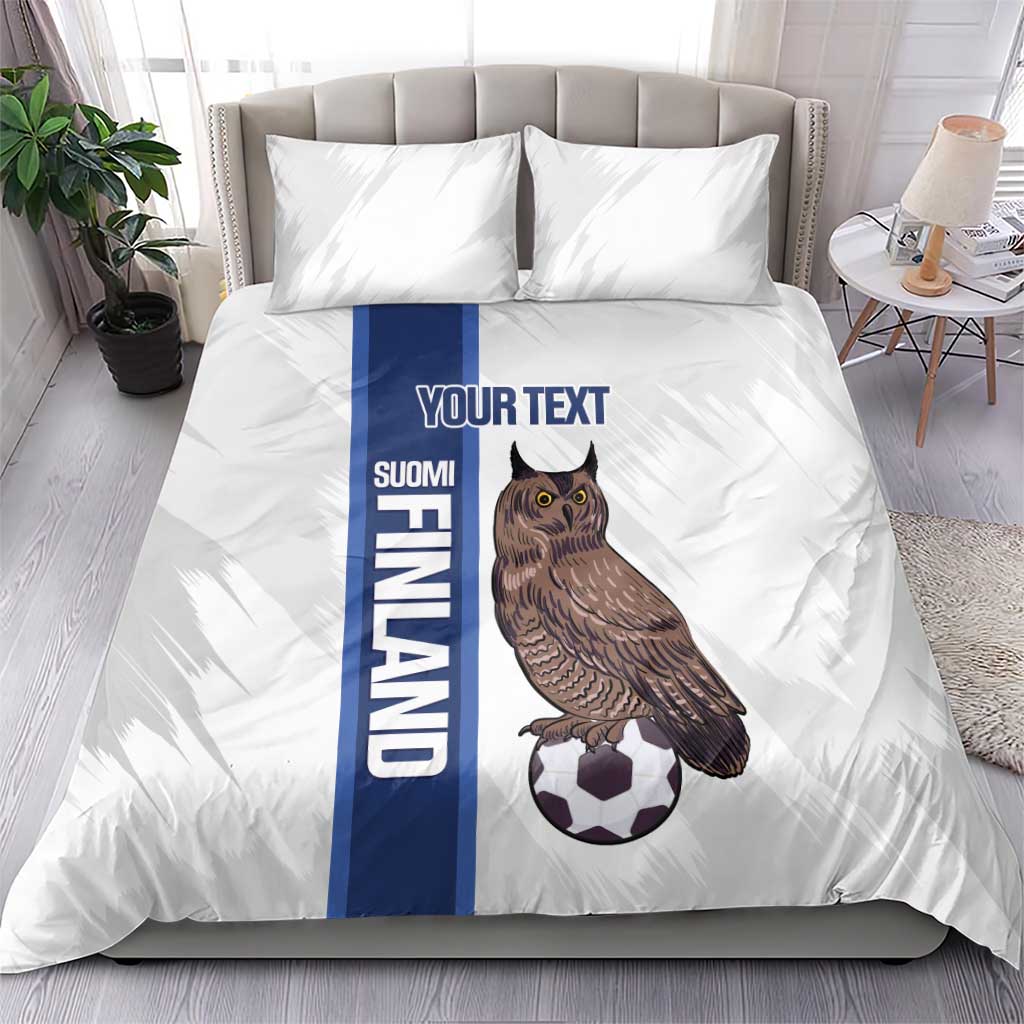 Custom Finland Football Bedding Set Suomi Come On Huuhkajat