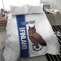 Custom Finland Football Bedding Set Suomi Come On Huuhkajat