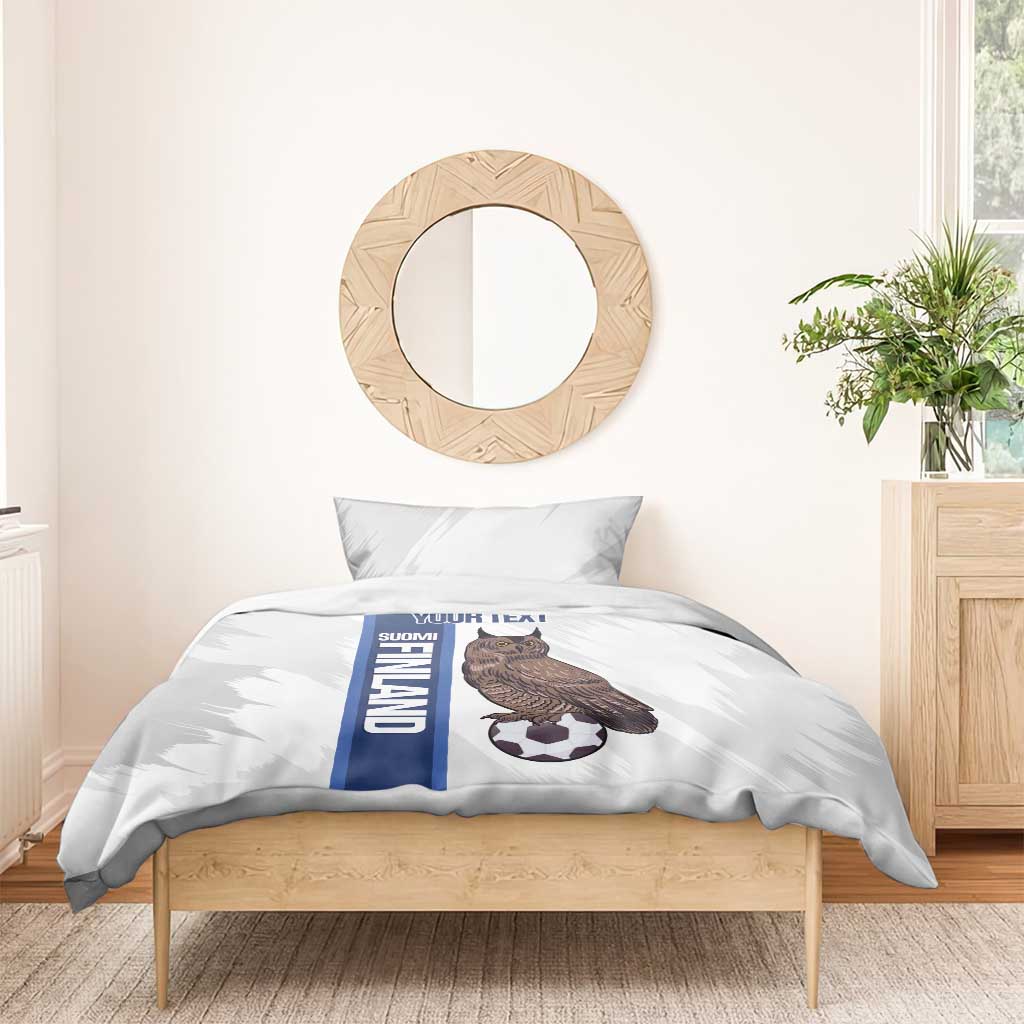 Custom Finland Football Bedding Set Suomi Come On Huuhkajat