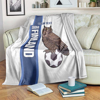 Custom Finland Football Blanket Suomi Come On Huuhkajat