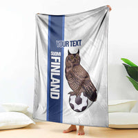 Custom Finland Football Blanket Suomi Come On Huuhkajat