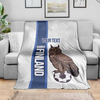 Custom Finland Football Blanket Suomi Come On Huuhkajat