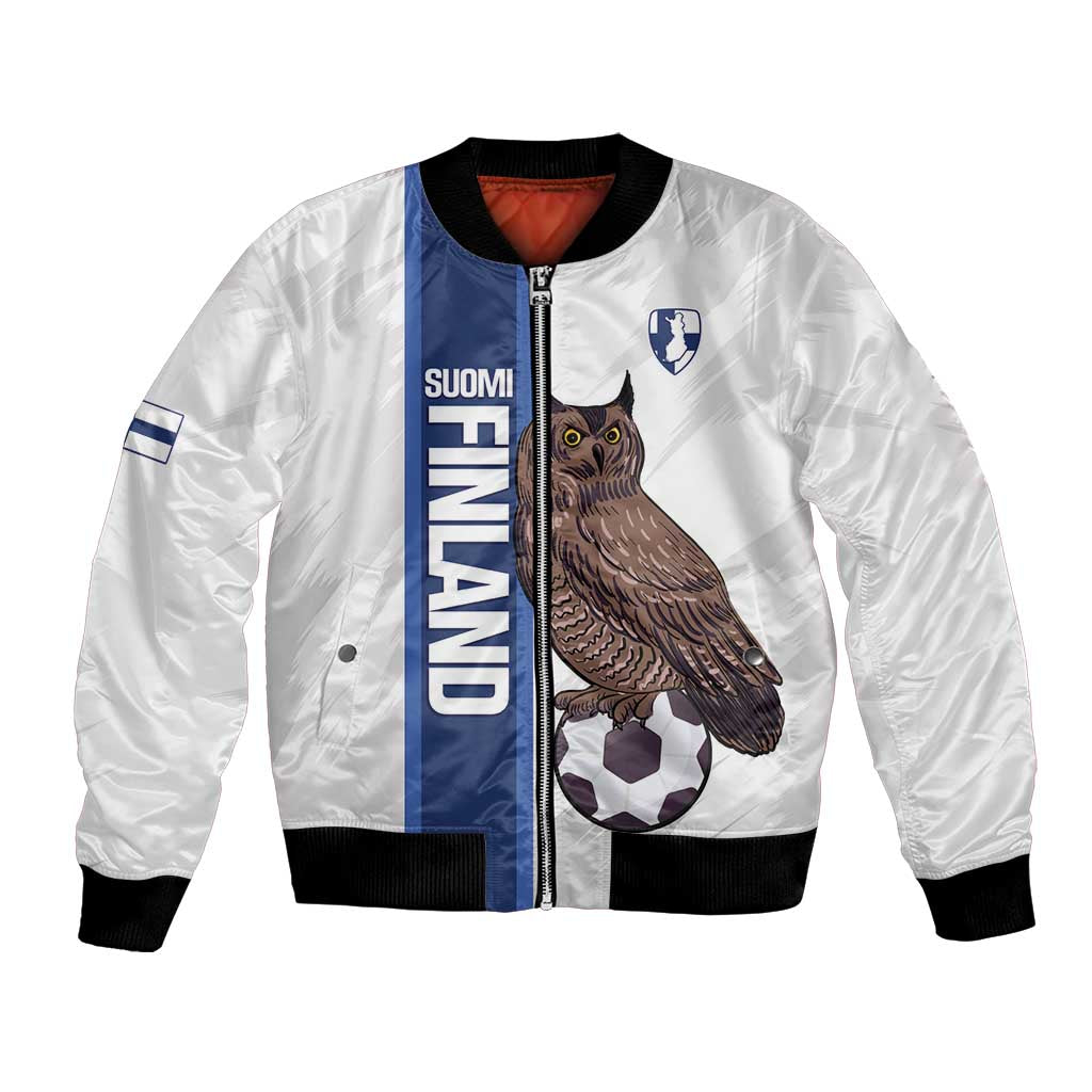 Custom Finland Football Bomber Jacket Suomi Come On Huuhkajat