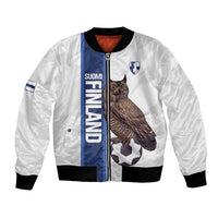 Custom Finland Football Bomber Jacket Suomi Come On Huuhkajat