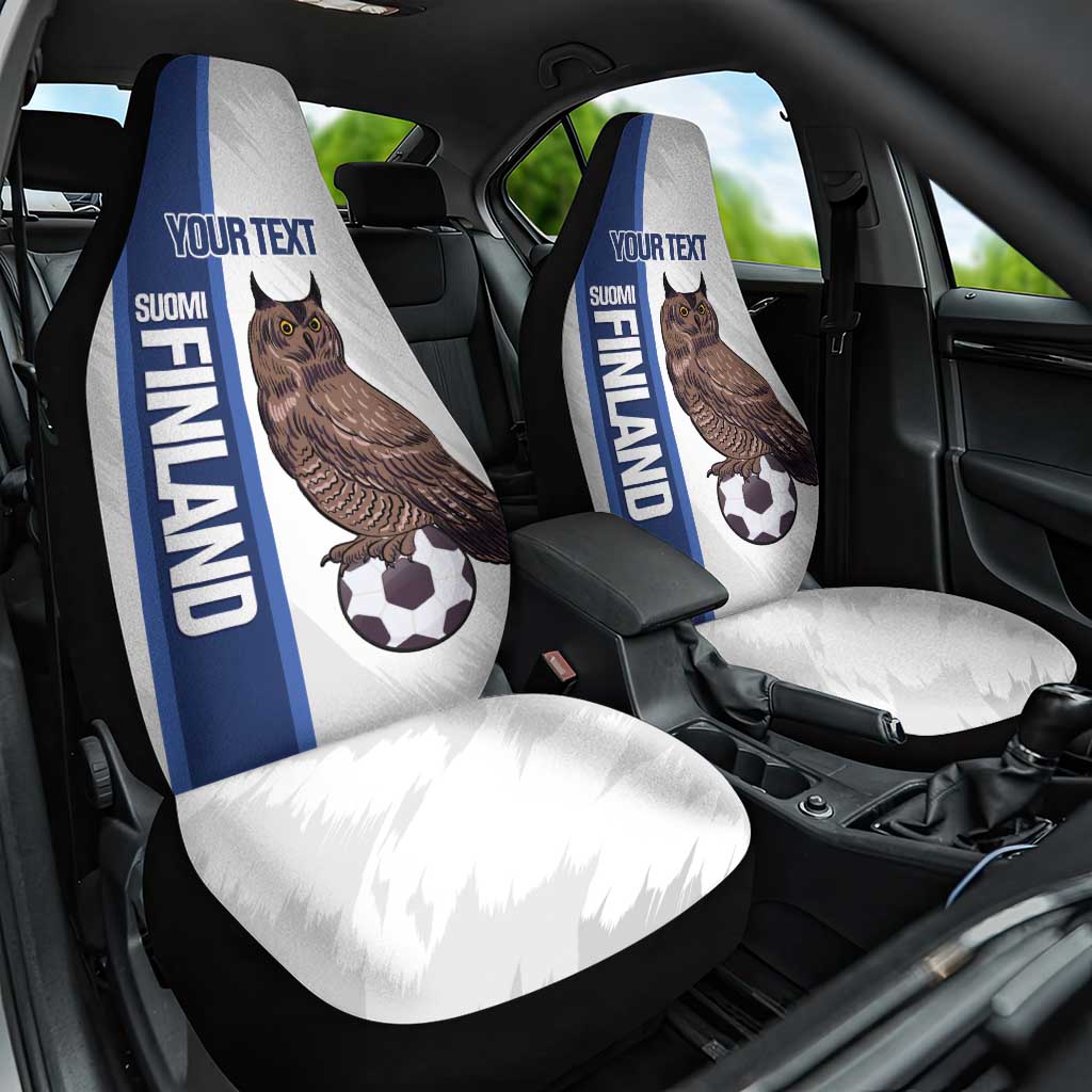 Custom Finland Football Car Seat Cover Suomi Come On Huuhkajat