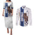 Custom Finland Football Couples Matching Puletasi and Long Sleeve Button Shirt Suomi Come On Huuhkajat