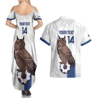 Custom Finland Football Couples Matching Summer Maxi Dress and Hawaiian Shirt Suomi Come On Huuhkajat