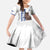 Custom Finland Football Family Matching Off The Shoulder Long Sleeve Dress and Hawaiian Shirt Suomi Come On Huuhkajat