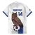 Custom Finland Football Family Matching Off The Shoulder Long Sleeve Dress and Hawaiian Shirt Suomi Come On Huuhkajat