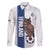 Custom Finland Football Family Matching Off The Shoulder Long Sleeve Dress and Hawaiian Shirt Suomi Come On Huuhkajat