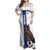 Custom Finland Football Family Matching Off Shoulder Maxi Dress and Hawaiian Shirt Suomi Come On Huuhkajat