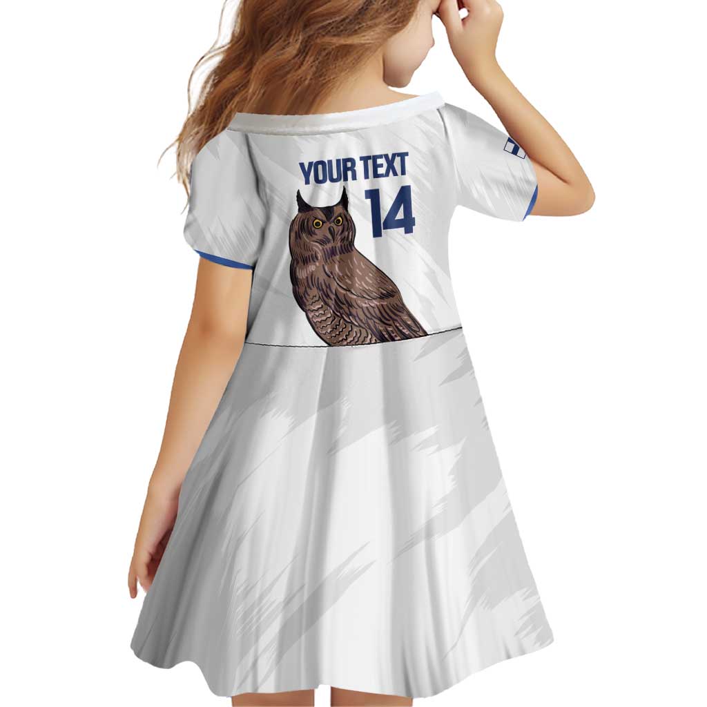 Custom Finland Football Family Matching Off Shoulder Short Dress and Hawaiian Shirt Suomi Come On Huuhkajat
