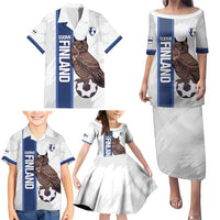 Custom Finland Football Family Matching Puletasi and Hawaiian Shirt Suomi Come On Huuhkajat