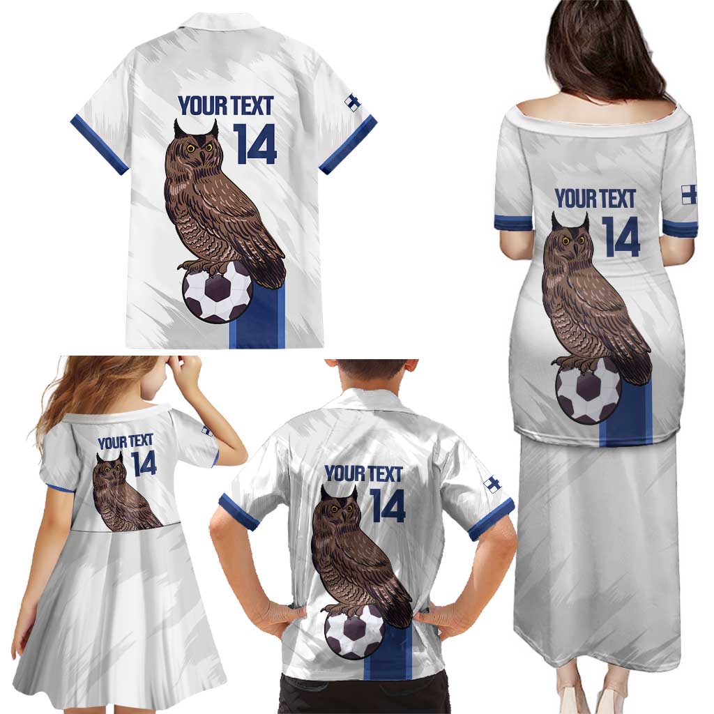 Custom Finland Football Family Matching Puletasi and Hawaiian Shirt Suomi Come On Huuhkajat