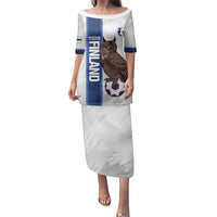 Custom Finland Football Family Matching Puletasi and Hawaiian Shirt Suomi Come On Huuhkajat