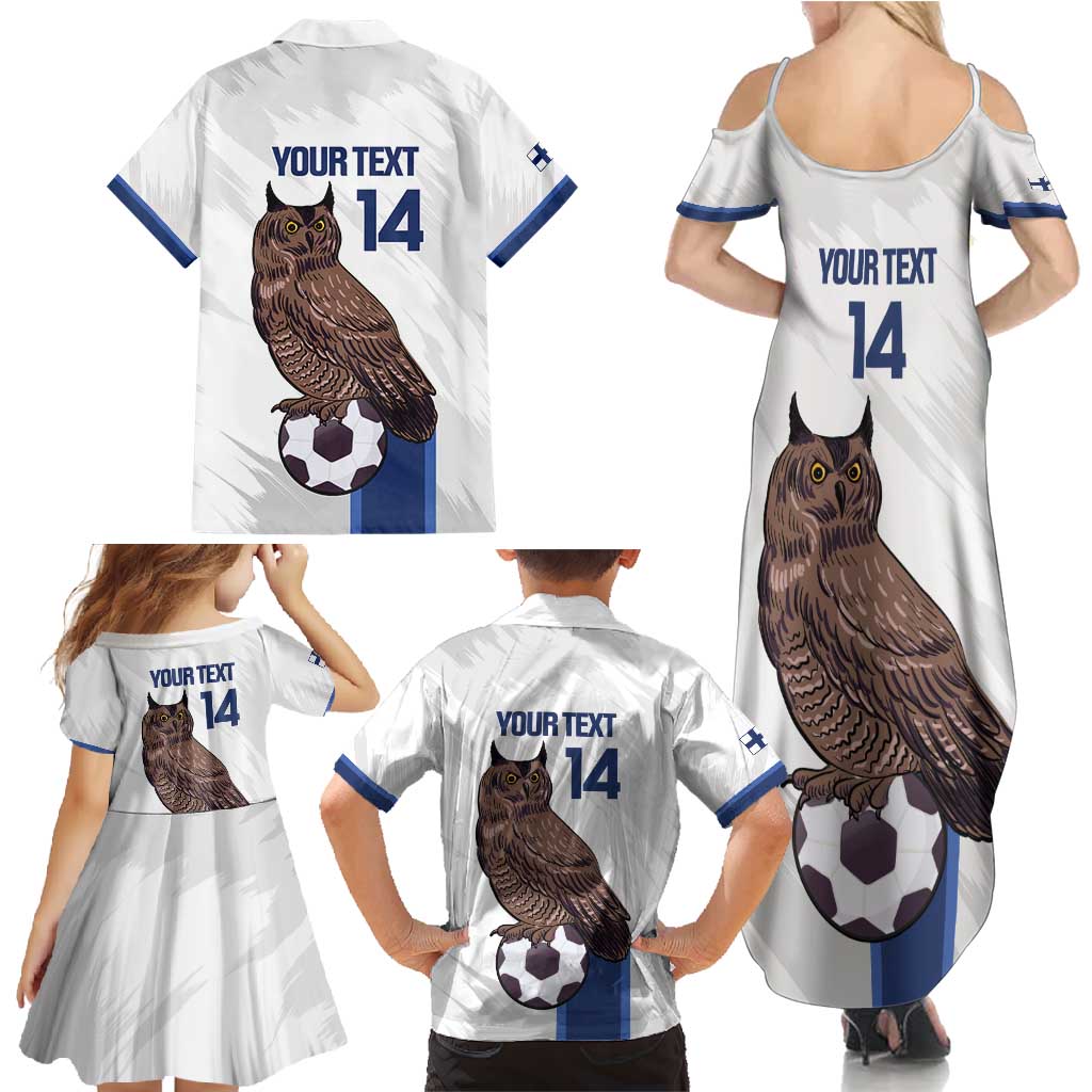 Custom Finland Football Family Matching Summer Maxi Dress and Hawaiian Shirt Suomi Come On Huuhkajat