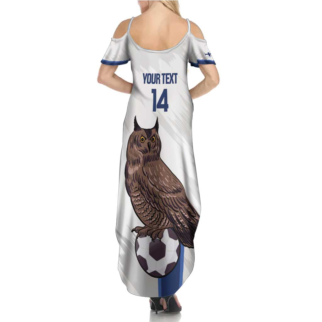 Custom Finland Football Family Matching Summer Maxi Dress and Hawaiian Shirt Suomi Come On Huuhkajat