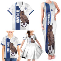 Custom Finland Football Family Matching Tank Maxi Dress and Hawaiian Shirt Suomi Come On Huuhkajat