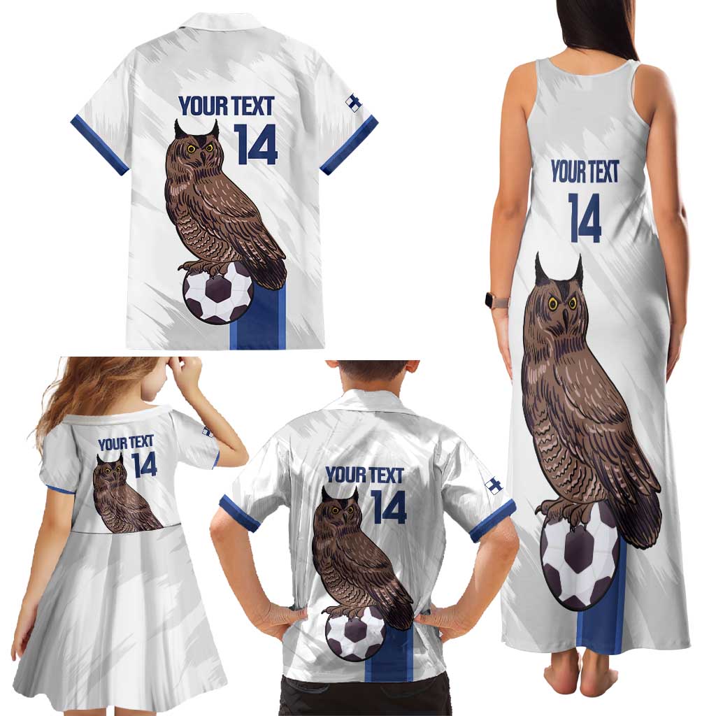 Custom Finland Football Family Matching Tank Maxi Dress and Hawaiian Shirt Suomi Come On Huuhkajat