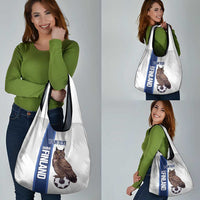 Custom Finland Football Grocery Bag Suomi Come On Huuhkajat