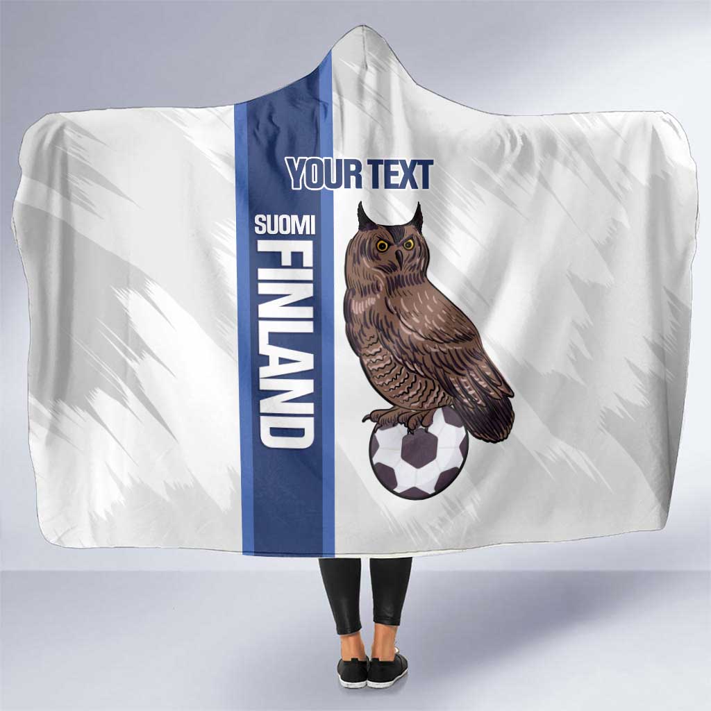 Custom Finland Football Hooded Blanket Suomi Come On Huuhkajat