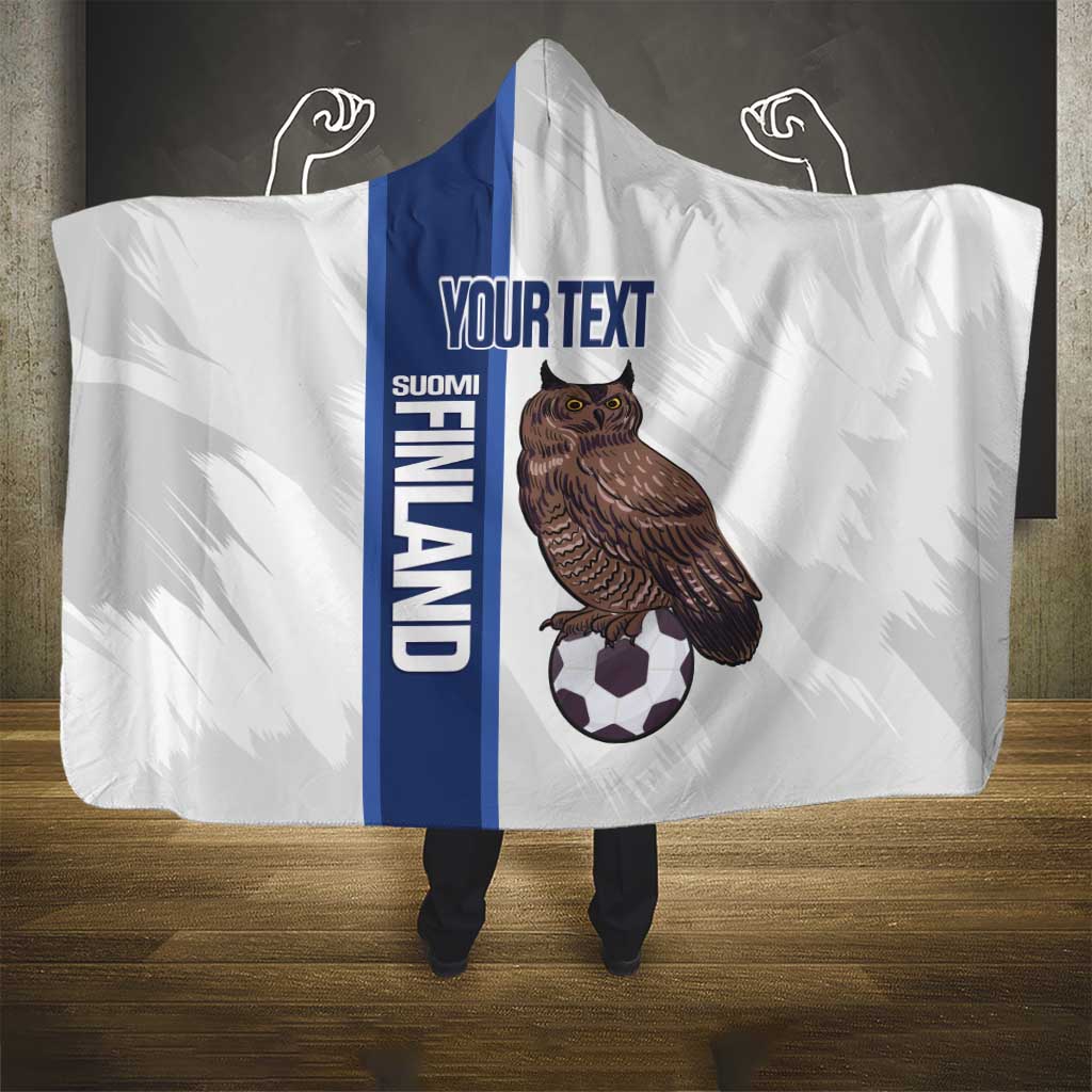 Custom Finland Football Hooded Blanket Suomi Come On Huuhkajat