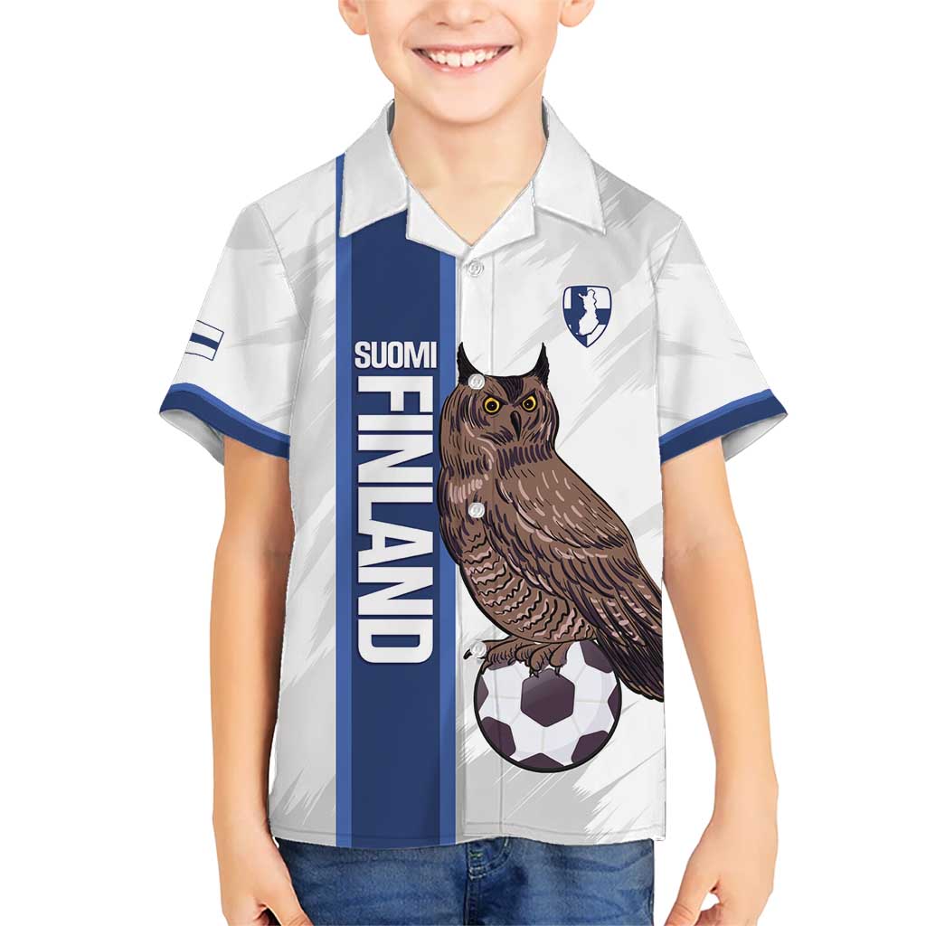 Custom Finland Football Kid Hawaiian Shirt Suomi Come On Huuhkajat