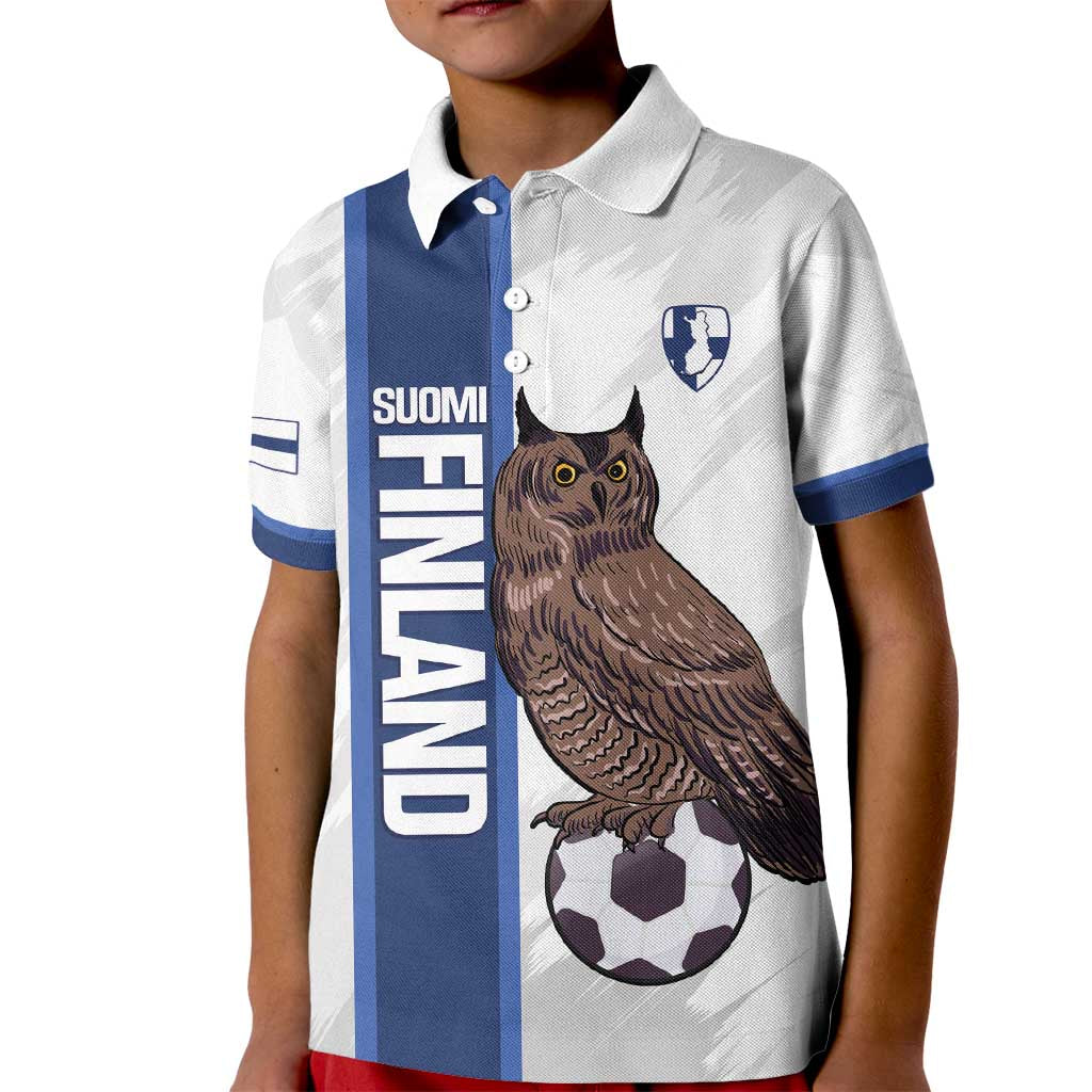Custom Finland Football Kid Polo Shirt Suomi Come On Huuhkajat