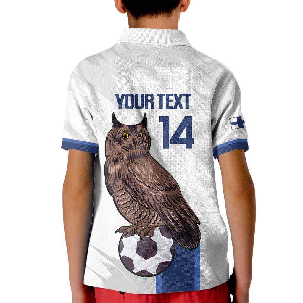 Custom Finland Football Kid Polo Shirt Suomi Come On Huuhkajat