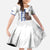 Custom Finland Football Kid Short Sleeve Dress Suomi Come On Huuhkajat