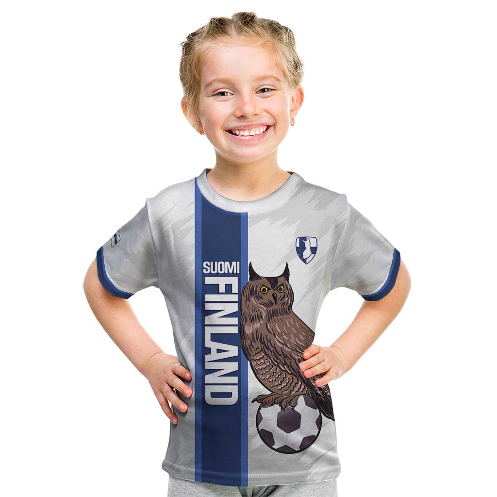 Custom Finland Football Kid T Shirt Suomi Come On Huuhkajat