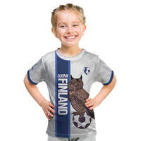 Custom Finland Football Kid T Shirt Suomi Come On Huuhkajat
