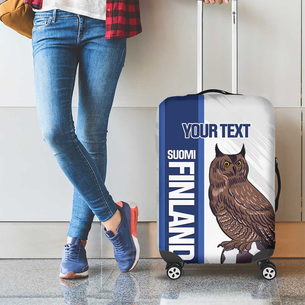Custom Finland Football Luggage Cover Suomi Come On Huuhkajat