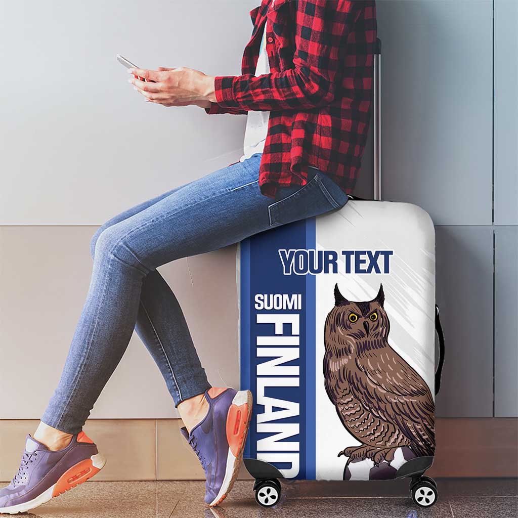 Custom Finland Football Luggage Cover Suomi Come On Huuhkajat