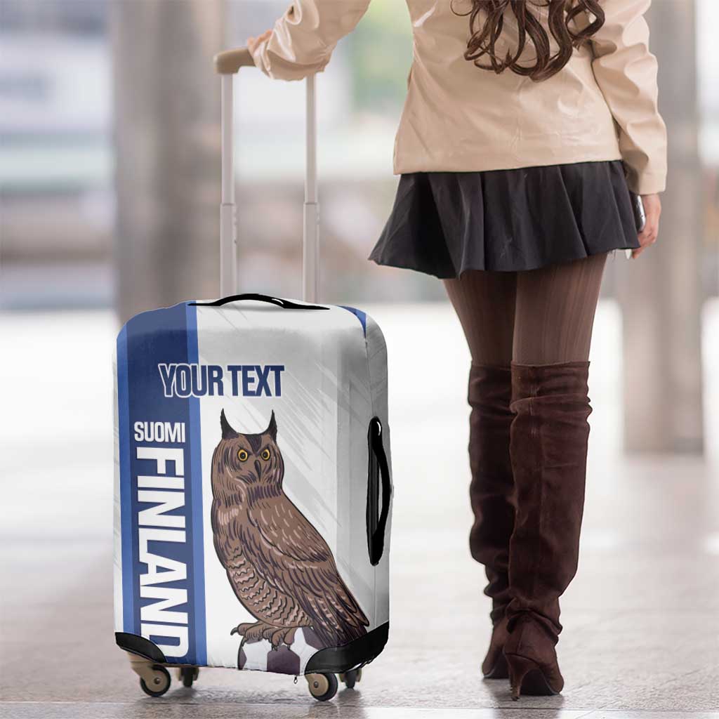 Custom Finland Football Luggage Cover Suomi Come On Huuhkajat