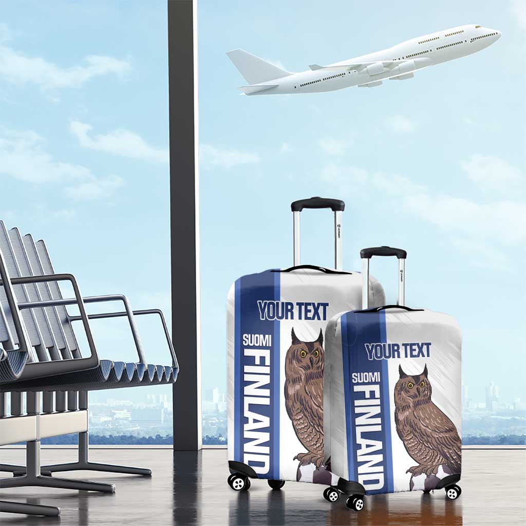 Custom Finland Football Luggage Cover Suomi Come On Huuhkajat