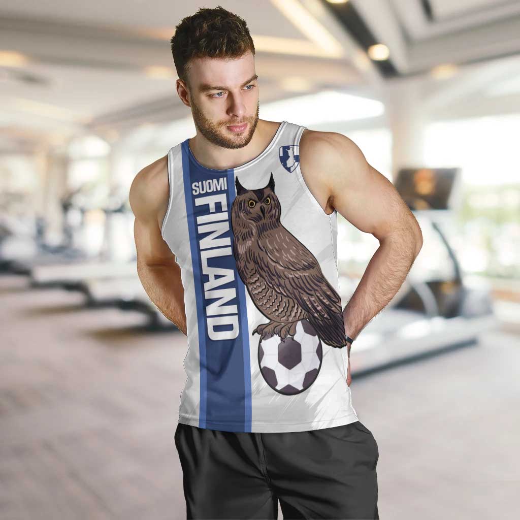 Custom Finland Football Men Tank Top Suomi Come On Huuhkajat