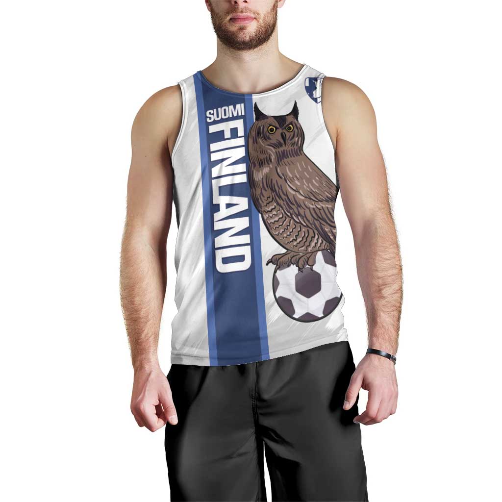 Custom Finland Football Men Tank Top Suomi Come On Huuhkajat