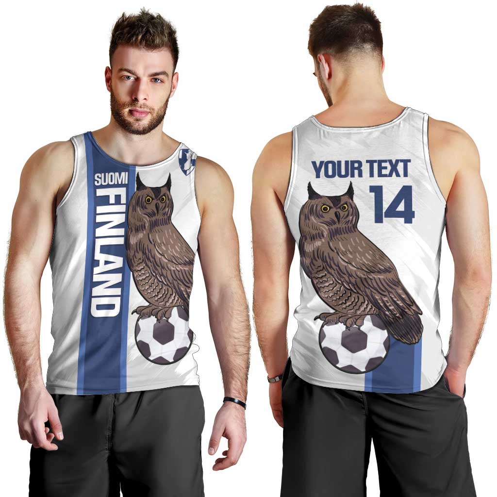Custom Finland Football Men Tank Top Suomi Come On Huuhkajat