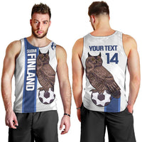Custom Finland Football Men Tank Top Suomi Come On Huuhkajat