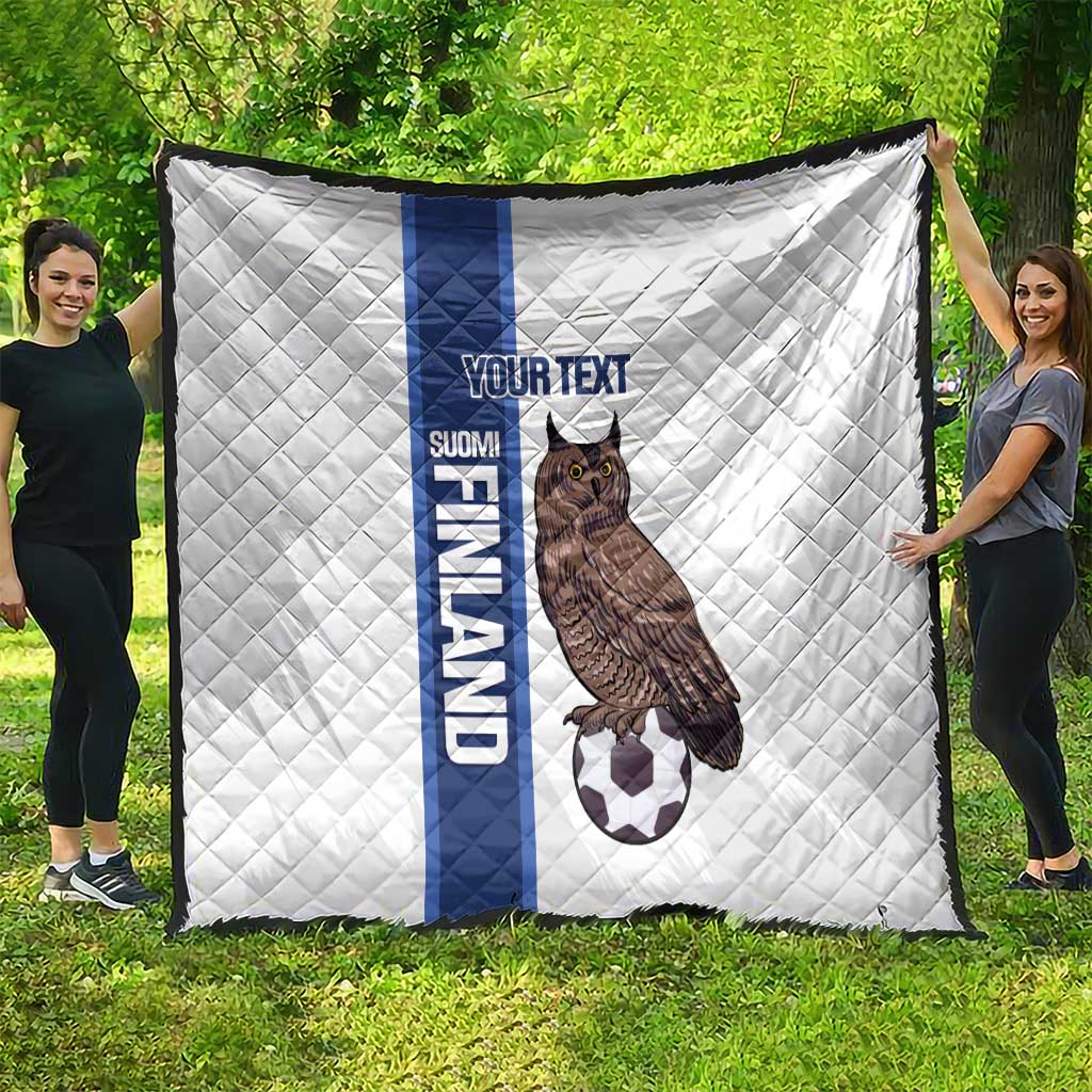 Custom Finland Football Quilt Suomi Come On Huuhkajat