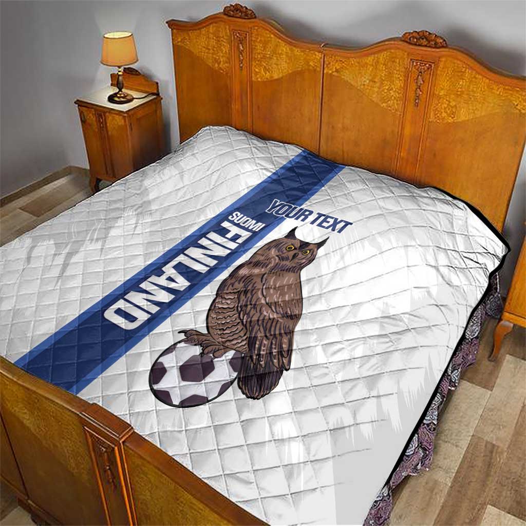 Custom Finland Football Quilt Suomi Come On Huuhkajat