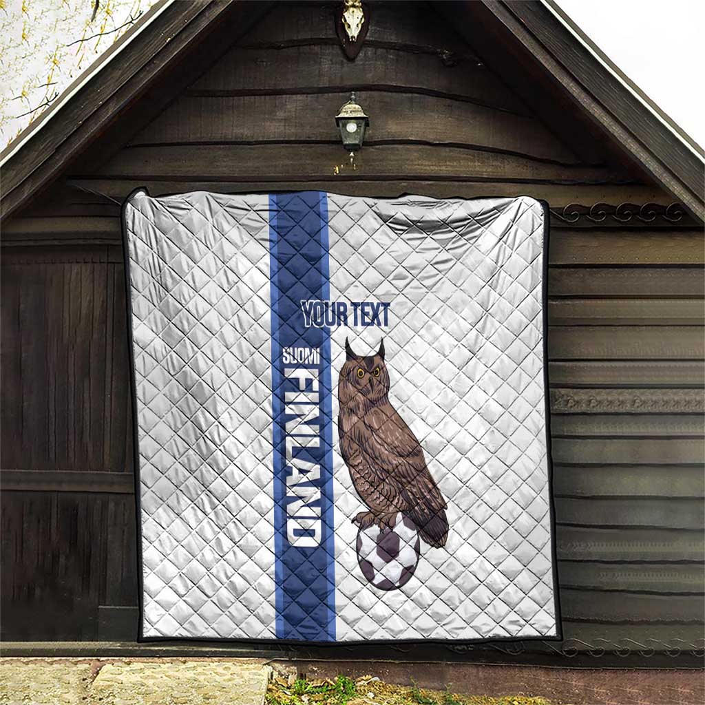 Custom Finland Football Quilt Suomi Come On Huuhkajat