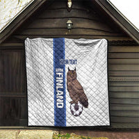 Custom Finland Football Quilt Suomi Come On Huuhkajat