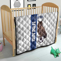 Custom Finland Football Quilt Suomi Come On Huuhkajat