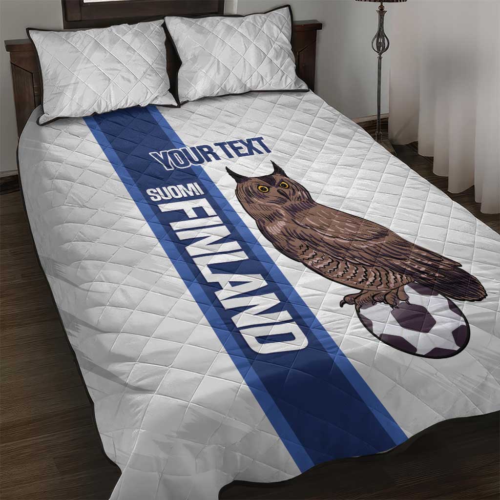 Custom Finland Football Quilt Bed Set Suomi Come On Huuhkajat